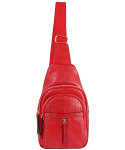 Fashion Laser Cut Printed Sling Bag Backpack LY122-1Z RED